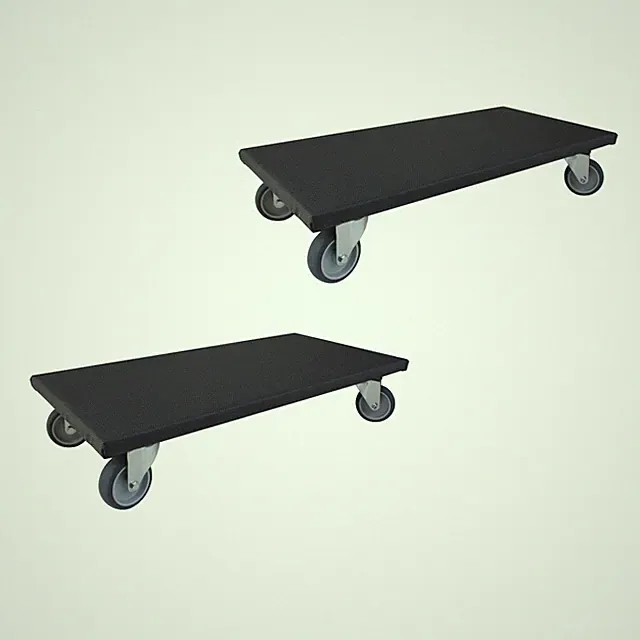 2 Stück Transportroller 300x600 mm Möbelroller Rollbrett Gummirad A1