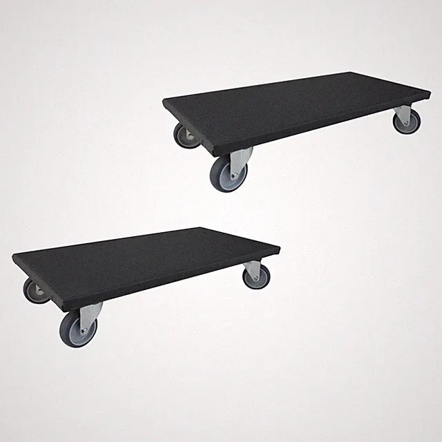 2 Stück Transportroller 300x600 mm Möbelroller Rollbrett Gummirad