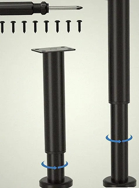 2 Stück Verstellbare Möbelfüße Metall Schwarz für verschiedene Möbel