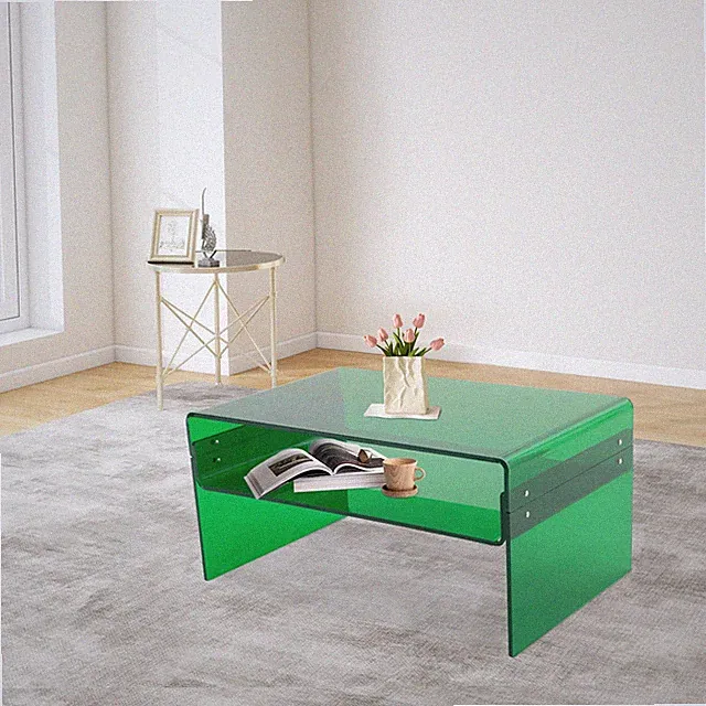 2-stufiger Sofa-Acryl-Beistelltisch Couchtisch im Wohnzimmer/Büro/Café/Wohnheim