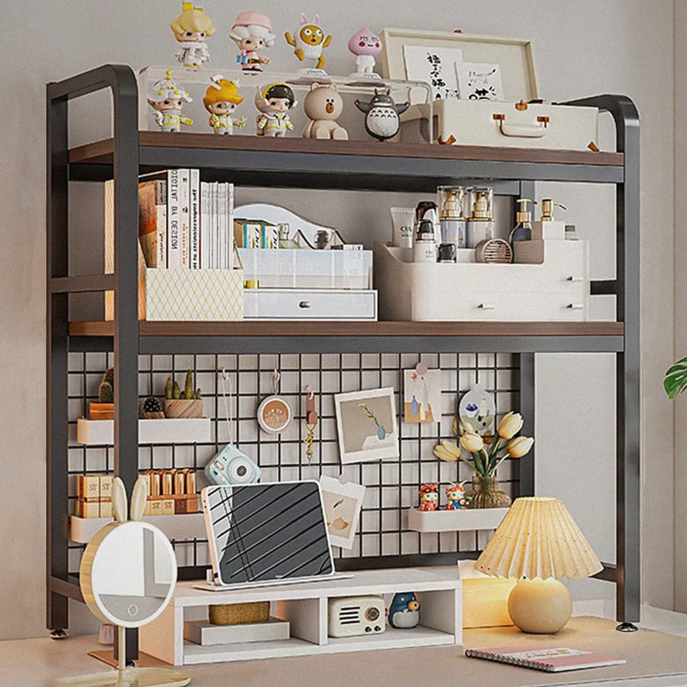2 stufiges Tischregal Regal für den Schreibtisch Organizer und Bücherregal