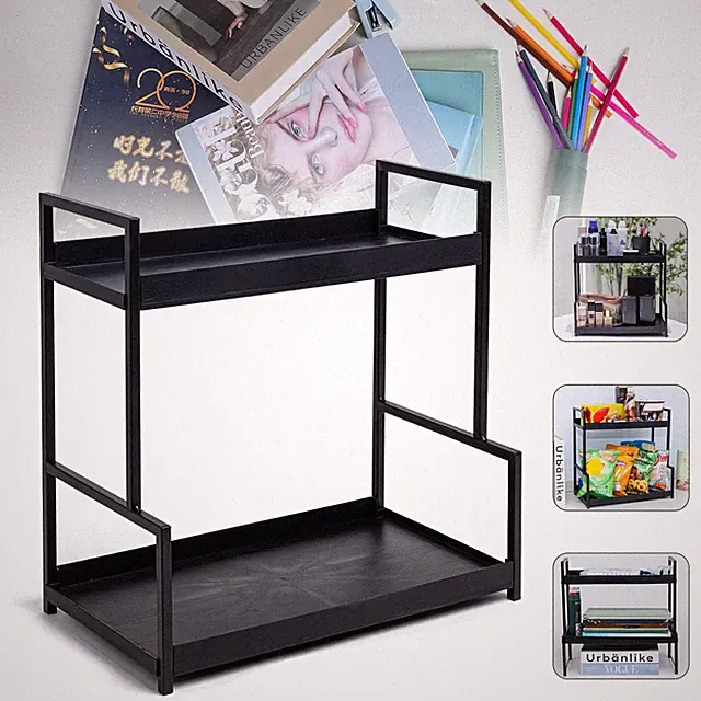 2-Tier Make up Organizer Kosmetik Parfüm Aufbewahrung Skincare Lagerregal Metall