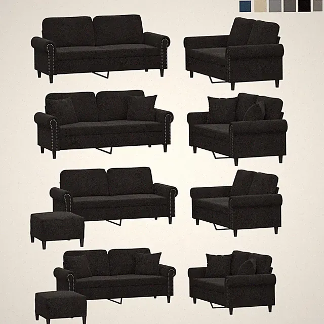 2-tlg./3-tlg. Sofagarnitur mit Kissen Sofa Loungesofa Relaxsofa Wohnzimmer Couch