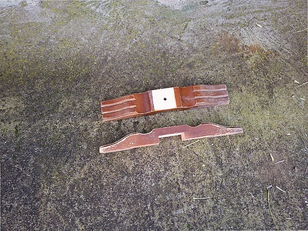 2 x Buche Tischfüße, ca 55 cm lang x 8,5 cm br. x 5,2 cm auf 2,3 cm ,Auskerbung