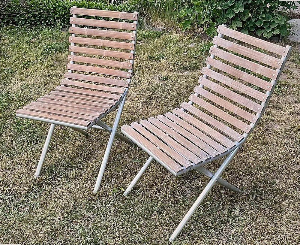 2 X ikea bambus alu klappstuhl gartenstuhl Gartenstühle Gartenmöbel Klappstühle