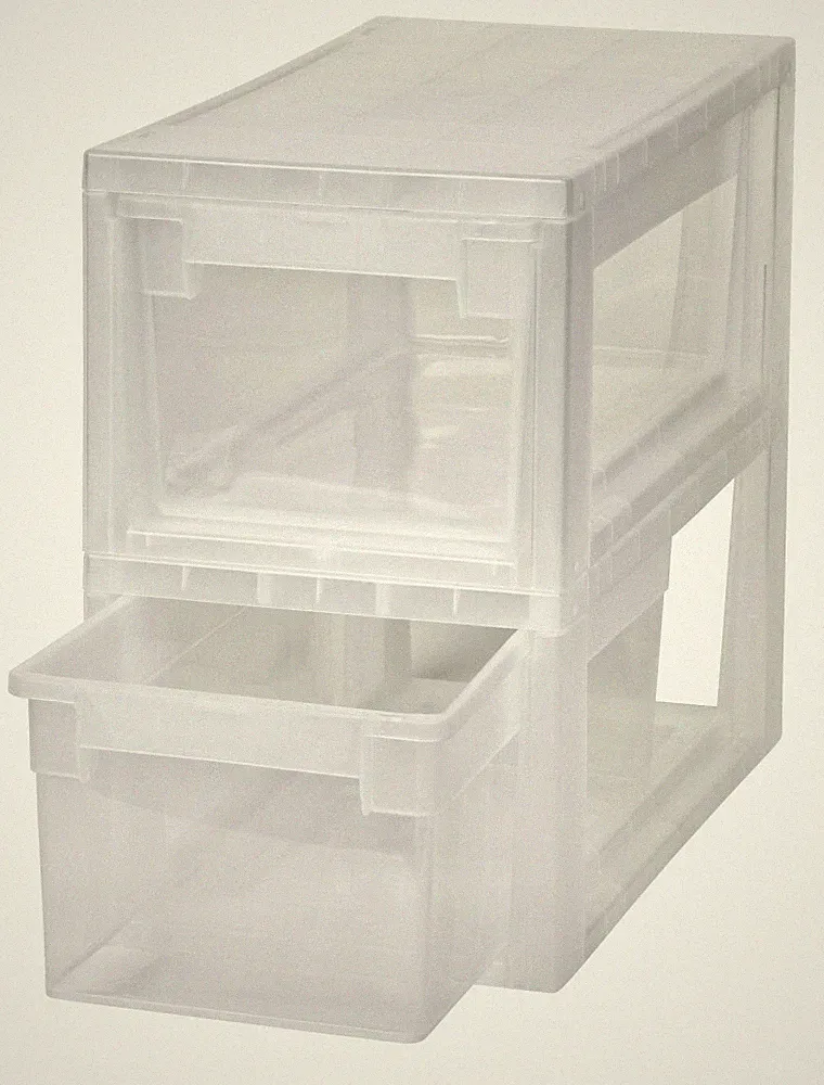 2 x Schubladenbox Schublade Aufbewahrungsbox Kleiderbox Kommode Unterbettbox S
