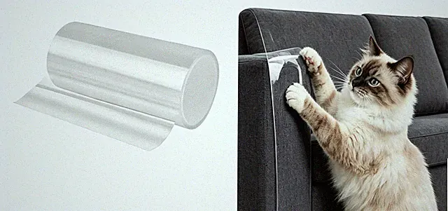 20×500cm PVC Kratzschutzfolie Möbelschutz Couch Stuhl Tür gegen Katzenkrallen
