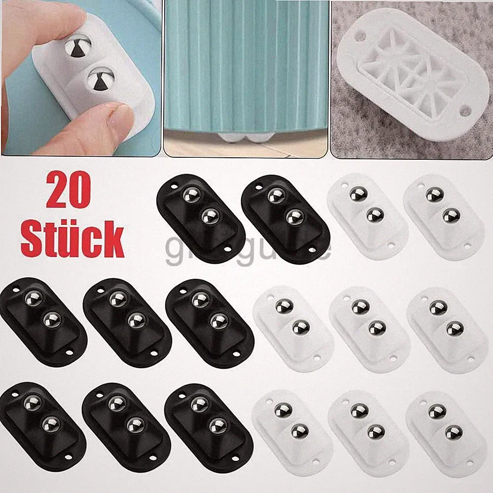 20 Rollen für Möbel Selbstklebende Flach Möbelrollen Mini Kugelrollen 360°