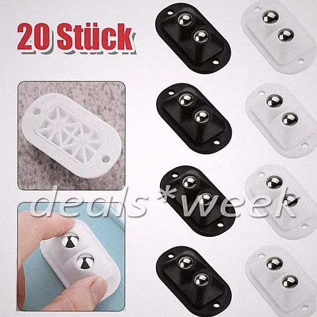 20 Rollen für Möbel Selbstklebende Flach Möbelrollen Mini Kugelrollen für Kleine