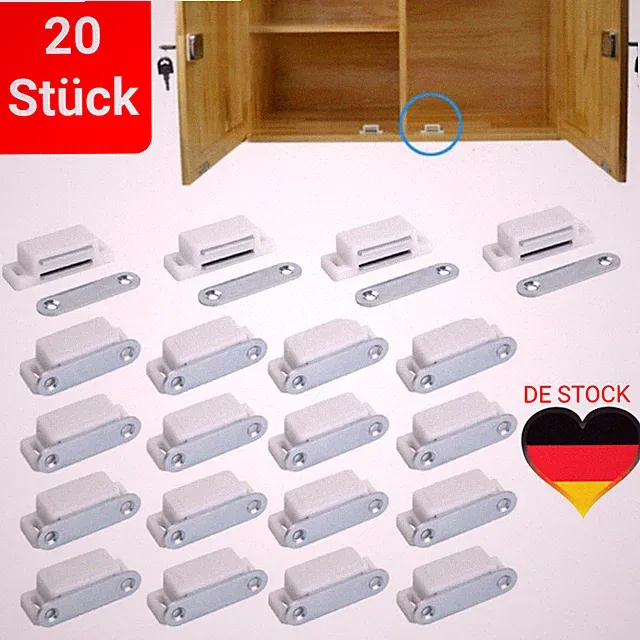 20 Stück Extrem Stark Magnetschnäpper Schrank Türmagnet Möbelmagnet Magnetversch