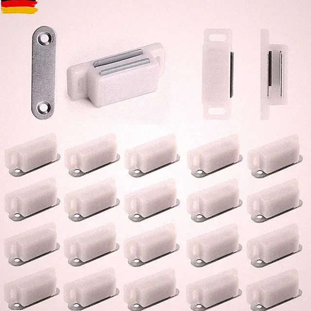 20 Stück Magnetschnäpper Schrank Türmagnet Magnet-Schnapper Möbelmagnet Weiß Set