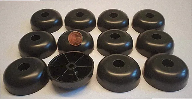 20 Stück Polsterfuß Möbelfüße Gleiter Kunststoff schwarz rund Ø 45 x 16 mm hoch