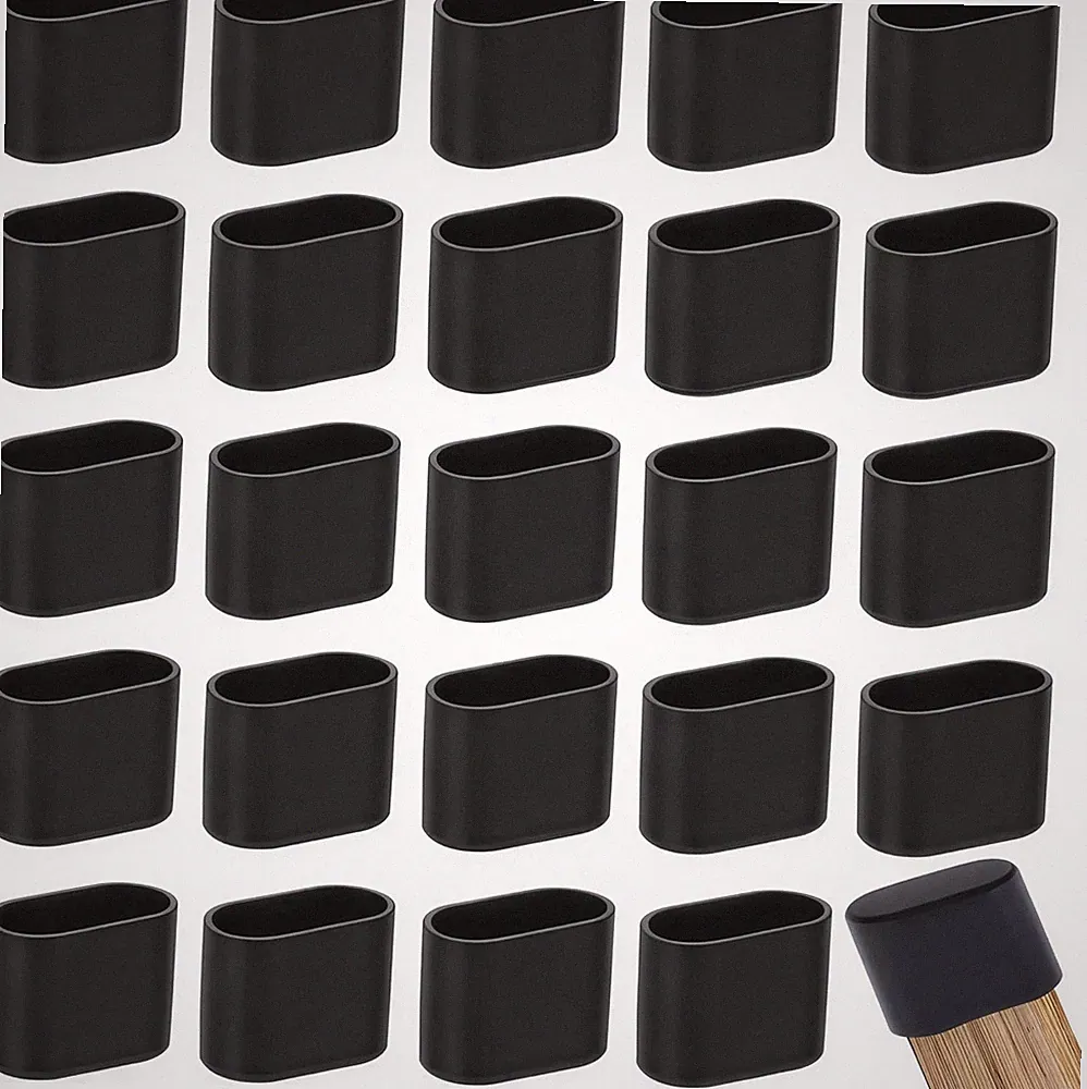 20 Stück PVC Stuhlbeinkappen, 40x20mm Stuhlbeinschutz, rutschfest Oval Tisch