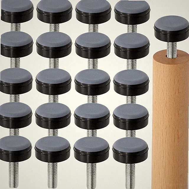 20 Stück Stellfüße M6, Möbelgleiter aus PTFE Robuste Gleitfüße mit Gewinde
