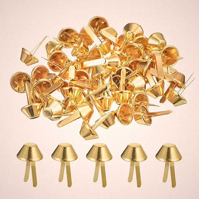 200Pcs Möbelgleiter 10mm, Metallspitzen für Taschen in Gold