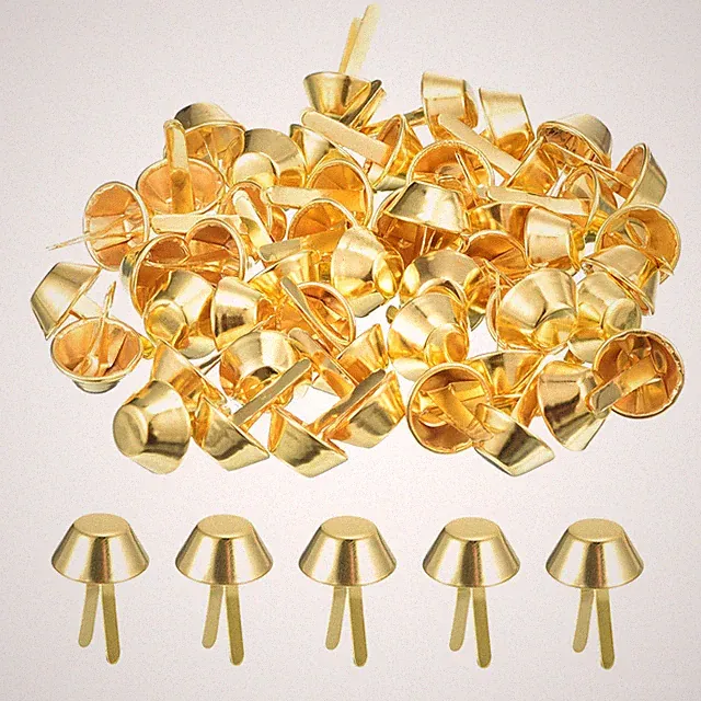 200Pcs Möbelgleiter 15mm für Handtaschen, Metallspitzen Gold