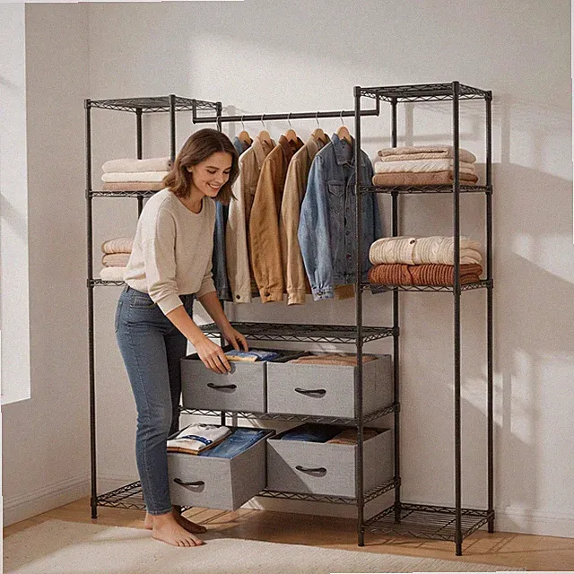 2026 Kleiderschrank Stoffschrank Faltschrank Stoffkleiderschrank Kleiderständer