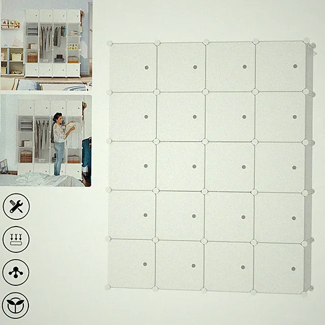 20er Aufbewahrungsregal Regalsystem Kleiderschrank Schrank DIY Würfel mit Tür