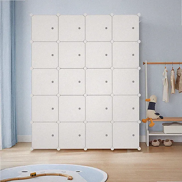 20pcs Aufbewahrungsregal DIY Würfel Regalsystem Kleiderschrank Schrank mit Tür