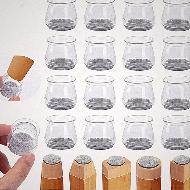 20Stück Stuhlbeinkappen Stuhlbeinschoner Schutzkappen Für Stuhlbeine Transparent