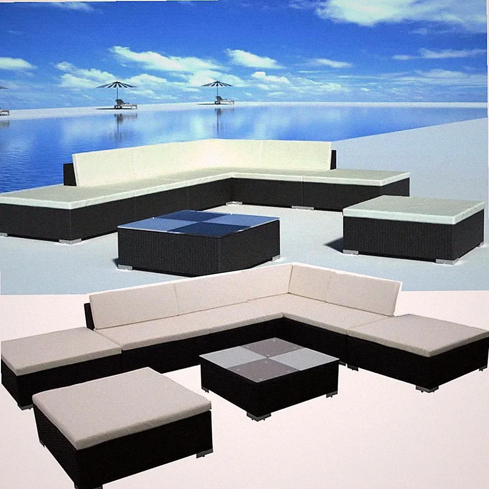 20tlg Gartenmöbel Poly Rattan Lounge Sitzgarnitur Gartengarnitur Sitzgruppe Sofa