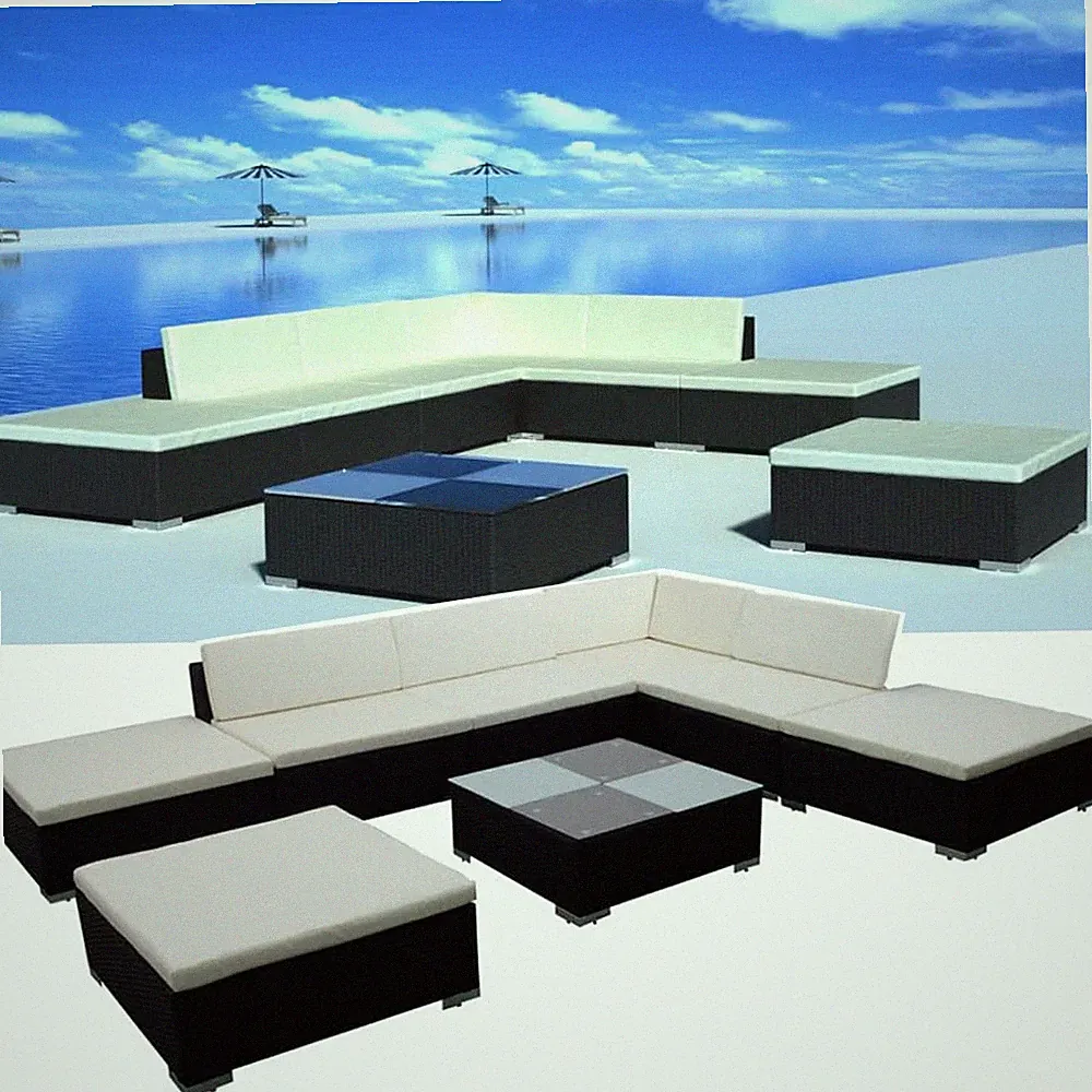 20tlg Gartenmöbel Poly Rattan Lounge Sitzgarnitur Gartengarnitur Sitzgruppe Sofa