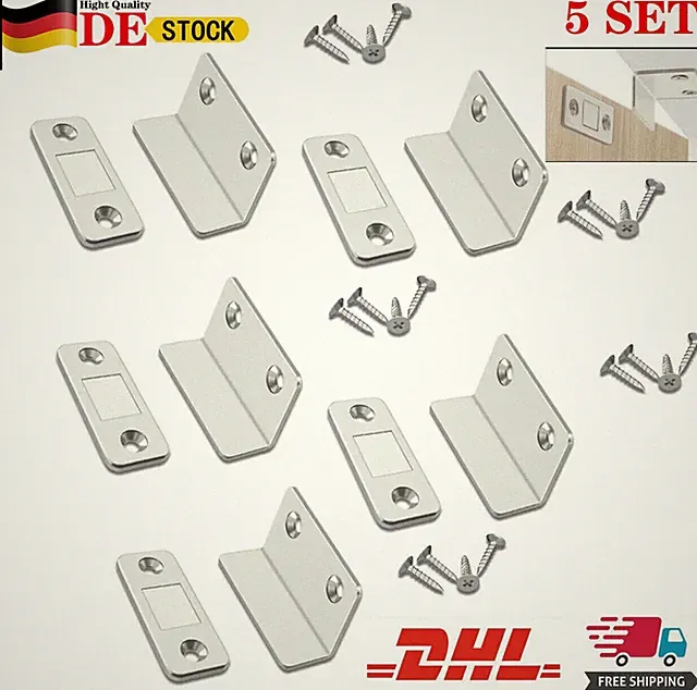 20x Extrem Stark Türmagnet Magnetschnäpper Schrank L-Form Möbelmagnet Set DE TOP