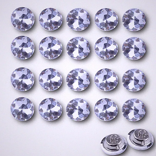 20x Kristall Möbel / Polsterknöpfe Diamant für Sofa, Bettkopfteil, DIY 2x1.4 cm