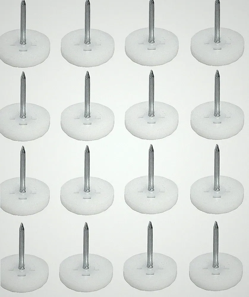 20x Möbelgleiter Stuhl Sessel Gleiter Kunststoff weiß Ø 10 - 25 mm mit Nagel