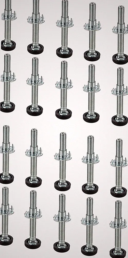 20x Verstellschraube M8 Regulierschraube mit Einschlagmutter Sockel-Versteller