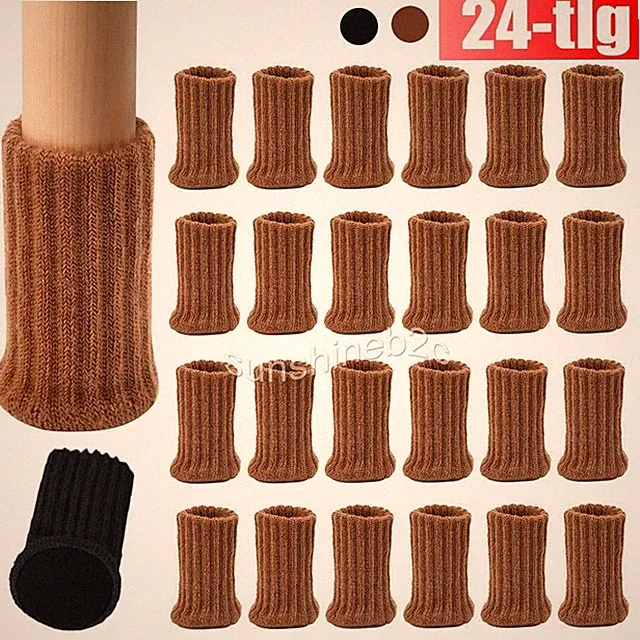 24 Fußkappen Stuhlbeinkappen Möbel Tischfuß Stuhlbein Socken Bodenschutz Schoner
