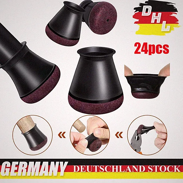 24 Stück Stuhlbeinkappen Flexible Schutzkappen Für Stuhlbeine mit Filzgleiter S