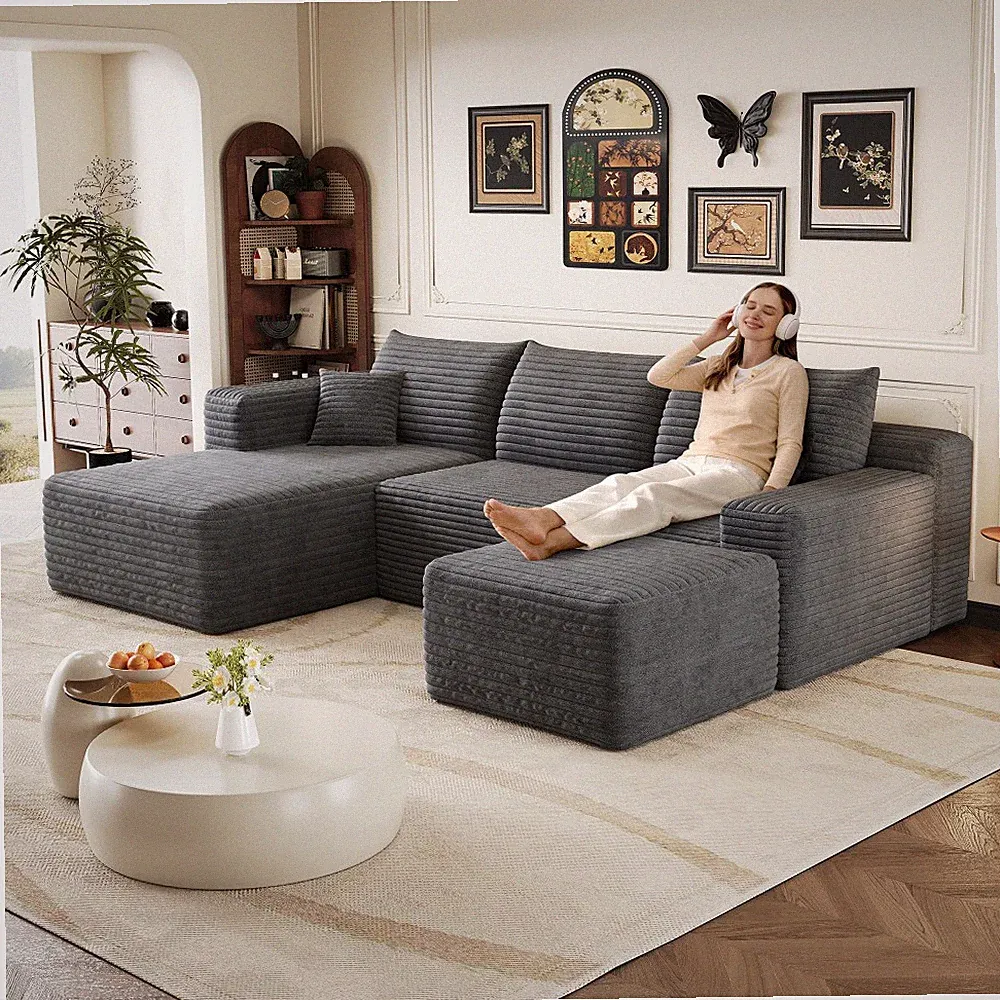 241cm Wolkenmotiv-Sofa, moderne minimalistische bekleidete Couchen, komfortabler