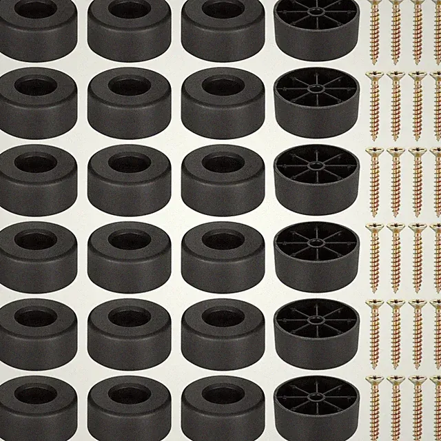24er Set: Möbelfüße für Tische, Stühle, Schränke, Sofas, Stühle, Schwarz