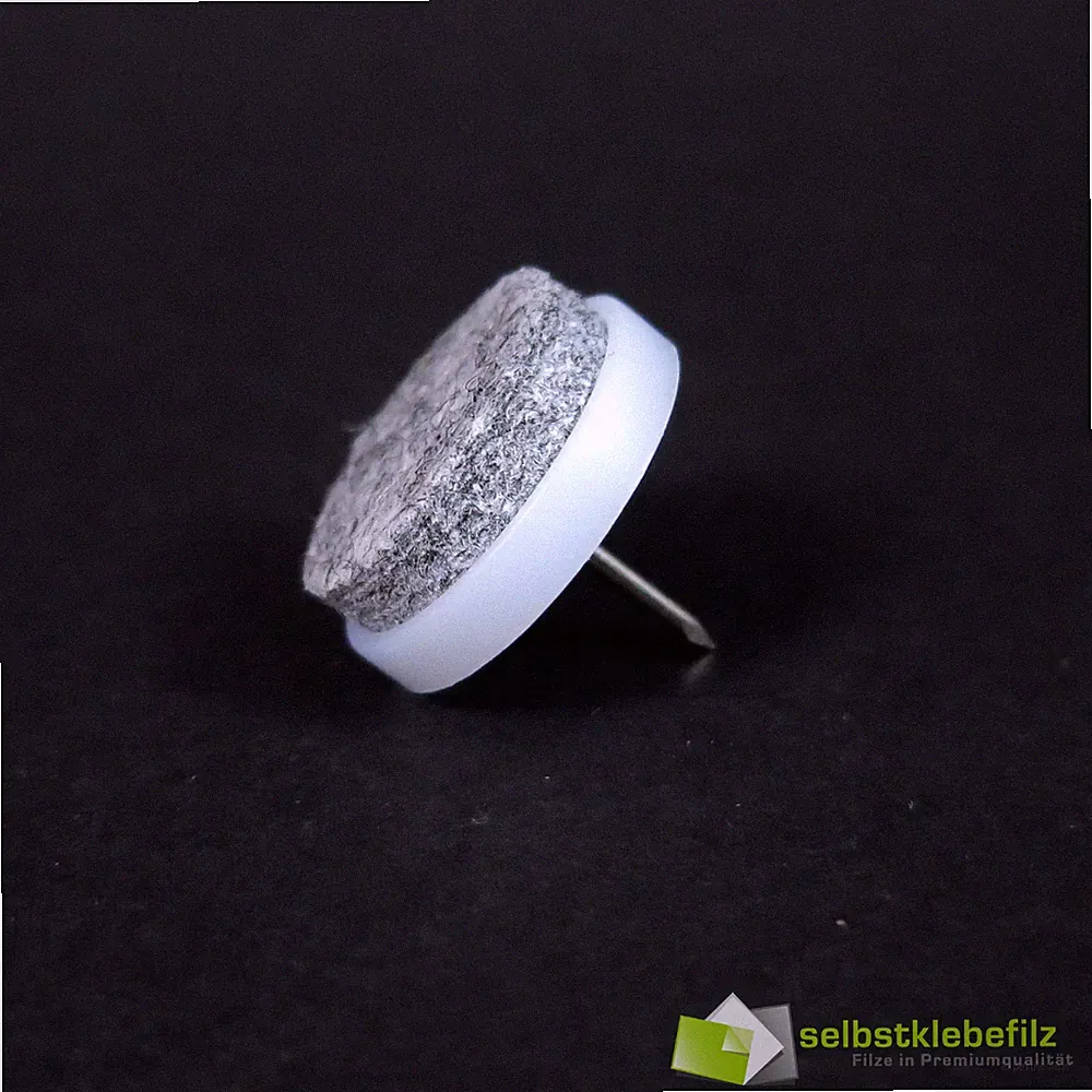 24mm Gleiter weiß | Filzgleiter standfeste Profiqualität Möbelgleiter Nagel 24