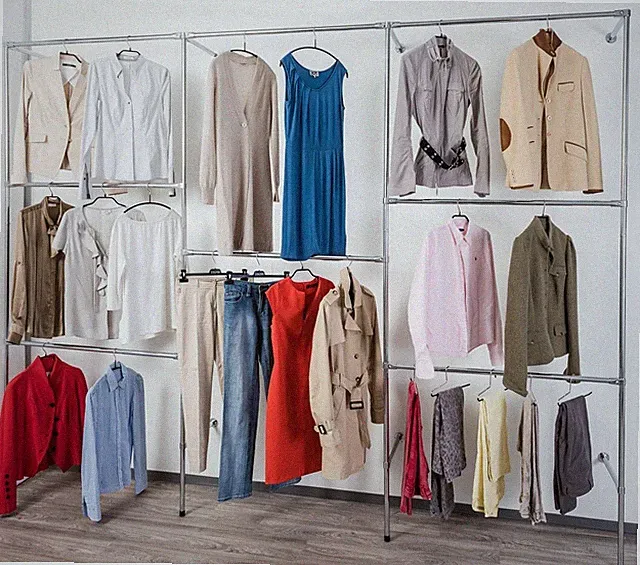 250 cm hoch Kleiderständer Wandregal Kleiderkammer Keiderstange Garderobe W.04