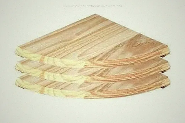 28cm 3er Set Naturholz Holz Eckregal Wandregal Aufbewahrung Regale