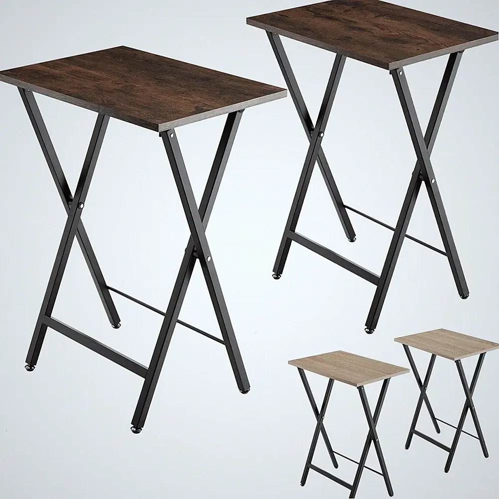 2er Set Beistelltisch klappbar Sofatisch Couchtisch Tisch Holz Metall Industrie