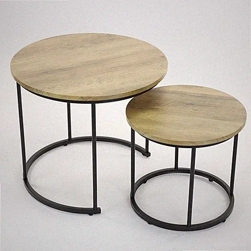 2er Set Couchtischset Satztisch Beistelltisch Sofatisch Kaffeetisch Eiche Loft