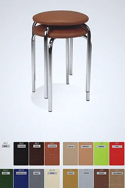 2er Set Esszimmerhocker Küchenhocker Mercury Chromfüße Kunstleder Hocker