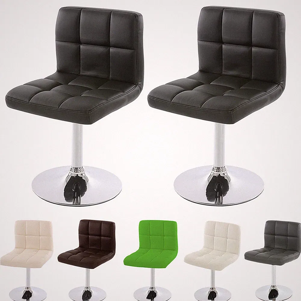 2er-Set Esszimmerstuhl Drehstuhl Kavala Kunstleder schwarz creme weiß grau braun
