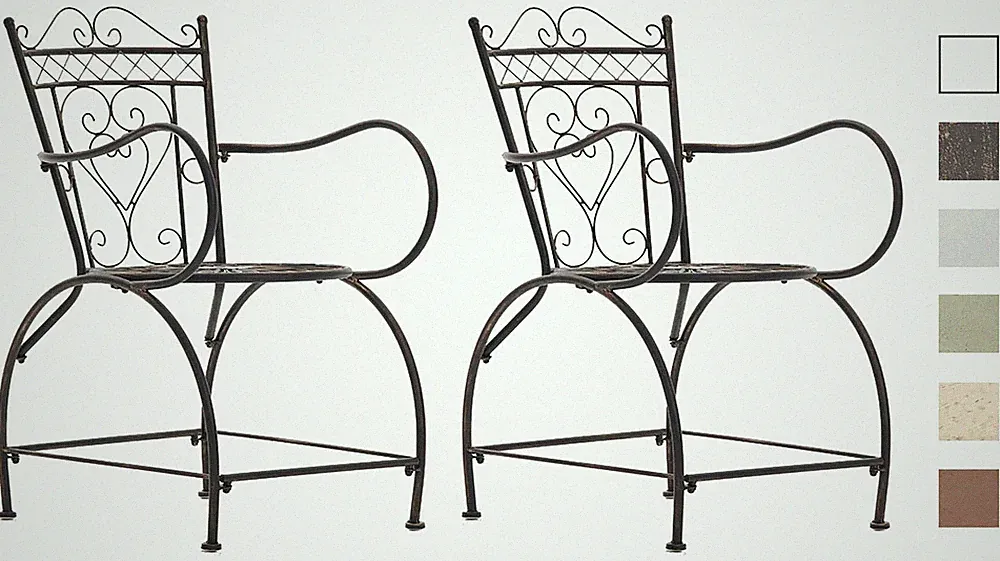 2er Set Garten-Stühle Gartenstuhl Stuhl Antik Vintage Rustikal Sheela von CLP