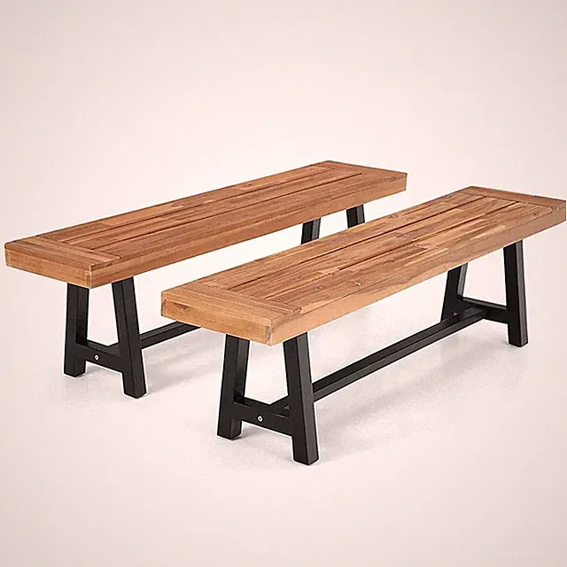 2er Set Gartenbank Holzbank Gartenmöbel Bank Holz Home Parkbank Outdoor Stuhl
