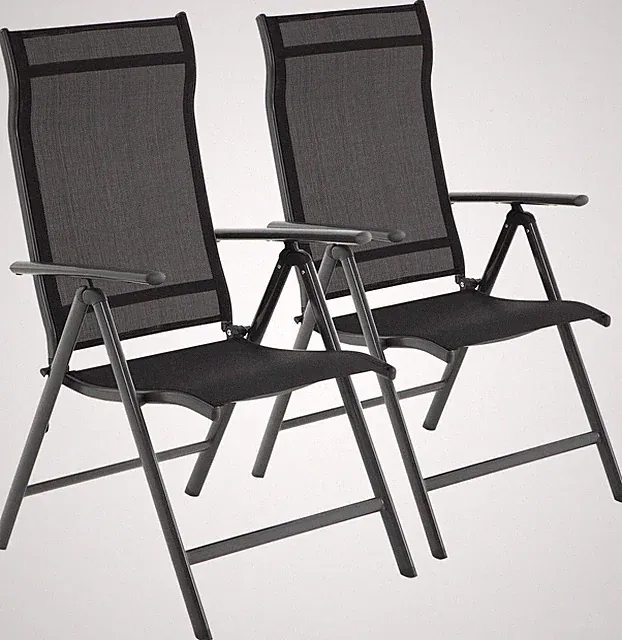 2er Set Gartenstühle Alu Klappstühle Terrassenstühle verstellbar Stühle bis120kg