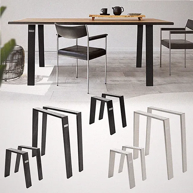 2er Set Loft Tischgestell Tischbeine Tischkufen Tischfüße Industrial Design