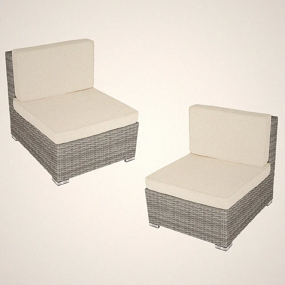 2er Set Rattan Lounge Sitz Rattanmöbel Gartenmöbel Rattanstuhl B-Ware