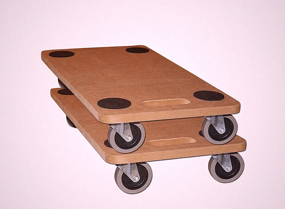 2er Set Rollbrett Möbelroller Möbelhund Transportroller Wagen bis 250kg 59x29cm