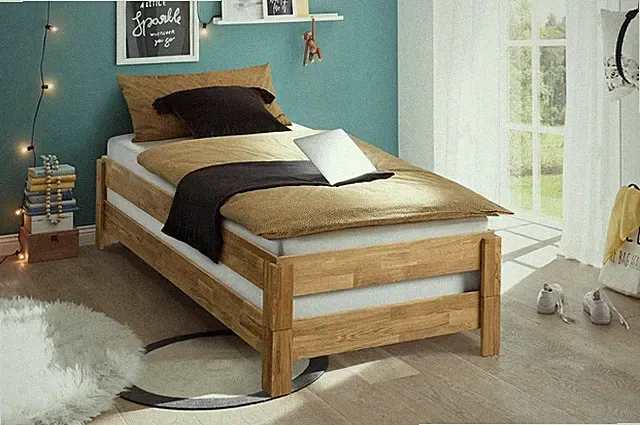 2er-Set Stapelbett 90x200cm Massivholz Eiche geölt Wildeiche massiv NEU OVP!!!