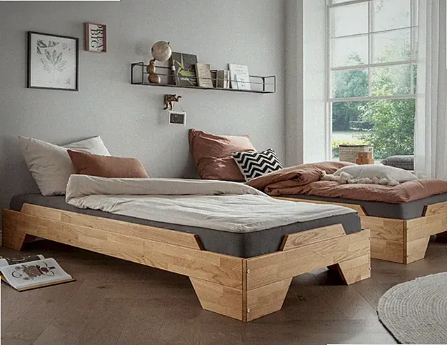 2er-Set Stapelbett 90x200cm Massivholz Eiche Wildeiche massiv geölt NEU OVP!!!