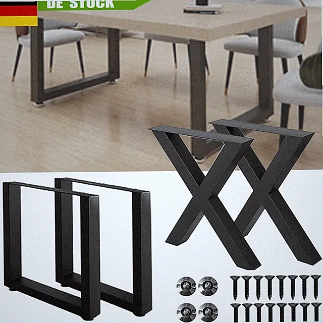 2er-Set Tischgestell Tischbeine Möbelfuß Tischkufen Hairpin Leg Tischfüße Stahl